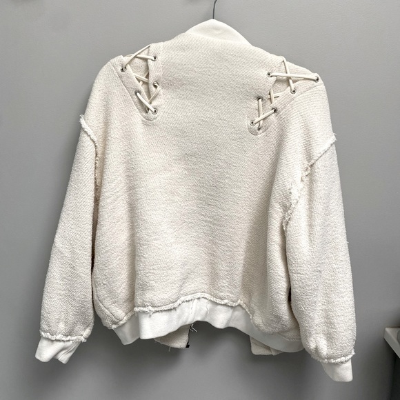 IRO Silou ivory cotton bomber jacket size size 34 / 4 / Small - Picture 2 of 5